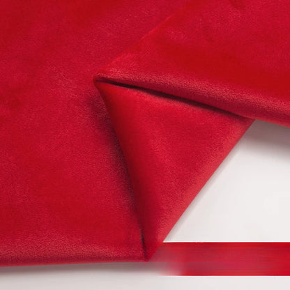 Velvet Fabric, Golden Velour Solid, for Cushions, Curtains & Costumes - Red
