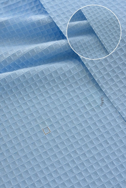 Cotton Waffle Fabric, Pure Solid, for Bathrobes, Pajamas & Home Textiles - Sky Blue