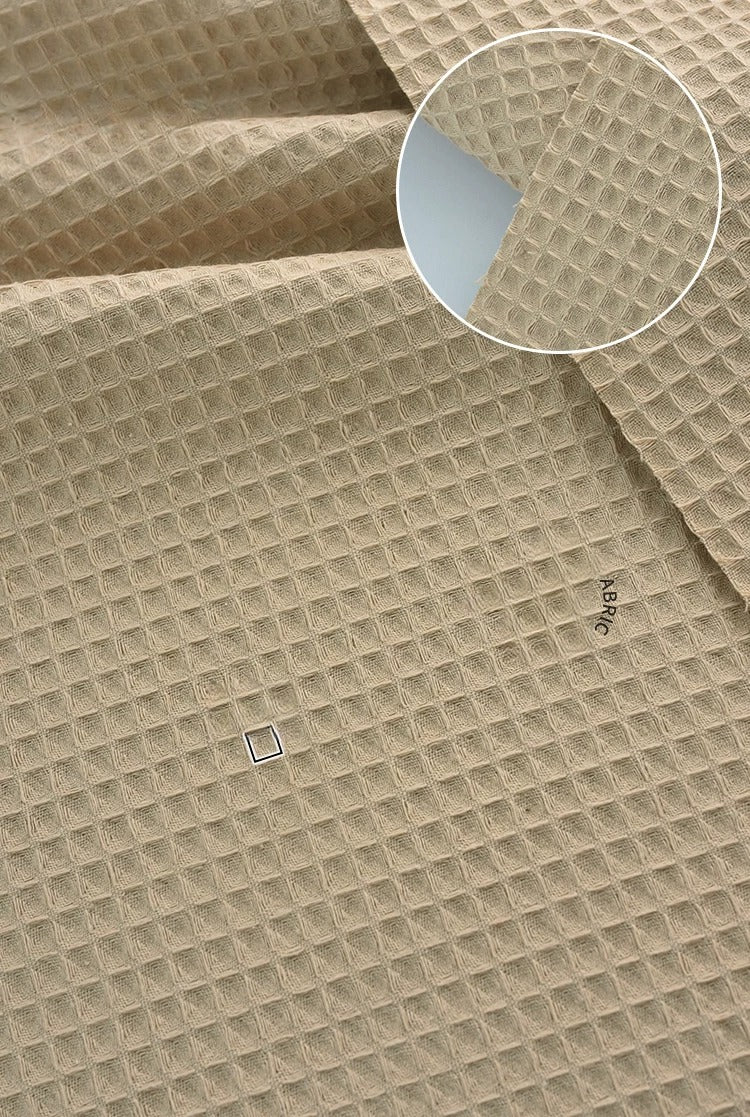 Cotton Waffle Fabric, Pure Solid, for Bathrobes, Pajamas & Home Textiles - Khaki