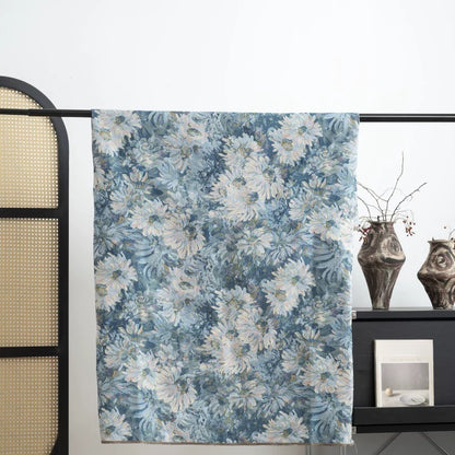 Monet Jacquard Sofa Fabric, for Sofa Covers & Cushions - Monet Blue