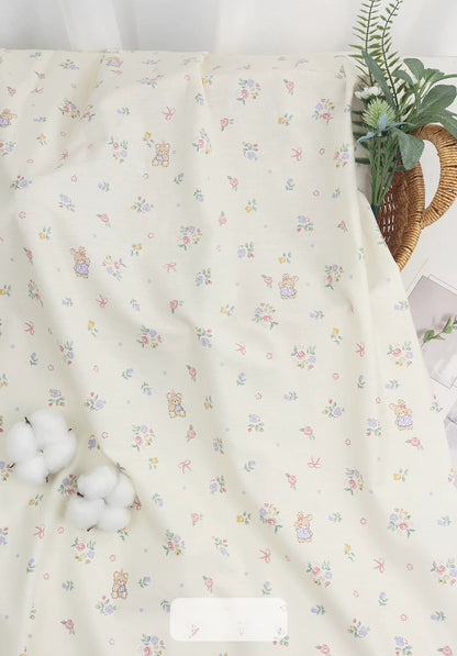 Class A Baby Cotton Fabric, Adorable Prints, for Babywear, Quilts & Bedding - Rabbit Bear Tales