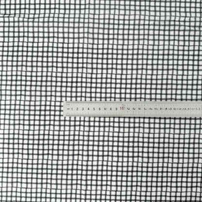 Cotton Print Fabric, Black & White Motifs, for Dollwear, Tablecloths & Scrunchies - Black Wave Check