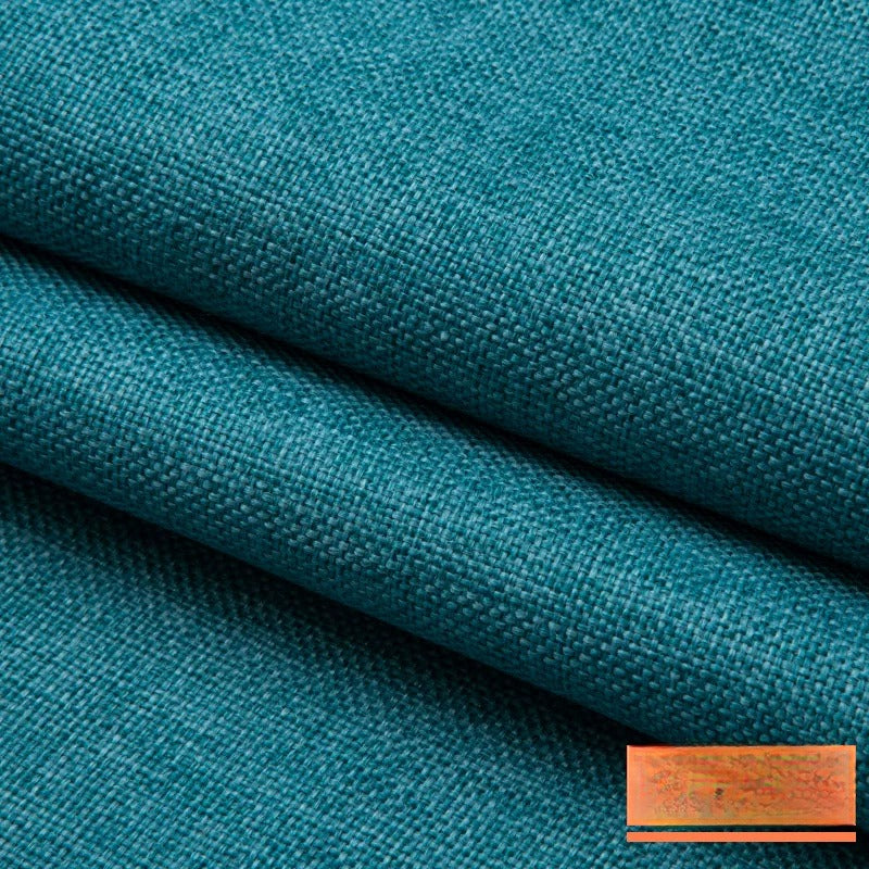 Cotton Linen Fabric, Heavy Plain Weave, for Sofa Covers, Tablecloths & Cushions - Azure
