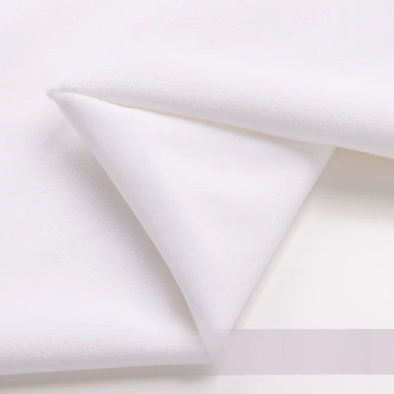 Velvet Fabric, Golden Velour Solid, for Cushions, Curtains & Costumes - Off-White