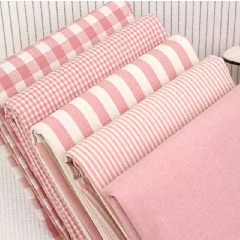 Cotton Gingham & Stripe Fabric, for Tablecloths & Cushions