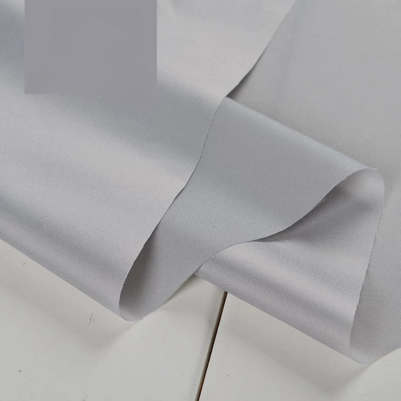 Satin Lining Fabric, Anti-Static, for Suits, Coats, Bags & Linings - Light Gray