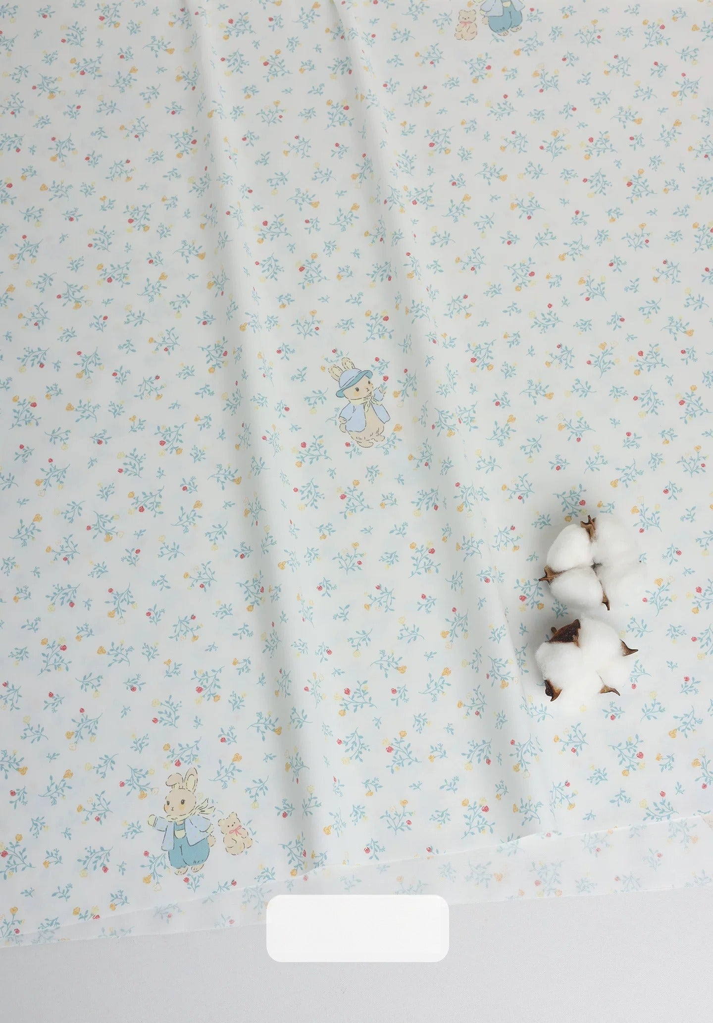 Cotton Fabric, Country Floral Prints, for Dresses, Skirts & Patchwork - Wildflower Bunny