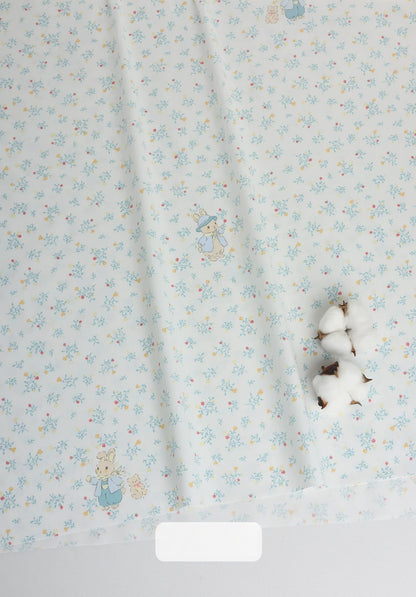 Cotton Fabric, Country Floral Prints, for Dresses, Skirts & Patchwork - Wildflower Bunny