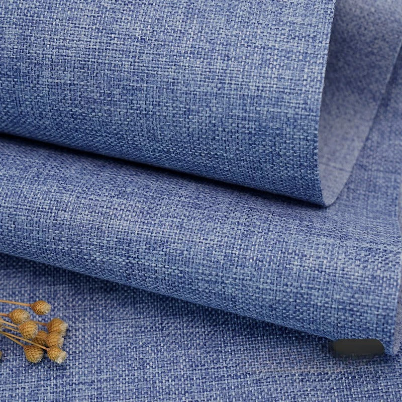 Cotton Linen Fabric, Heavy Plain Weave, for Sofa Covers, Tablecloths & Cushions - Navy Blue