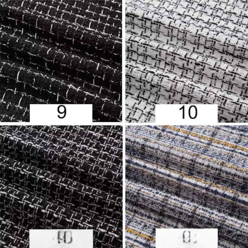 Wool Blend Tweed Fabric, Check, 59 in Wide