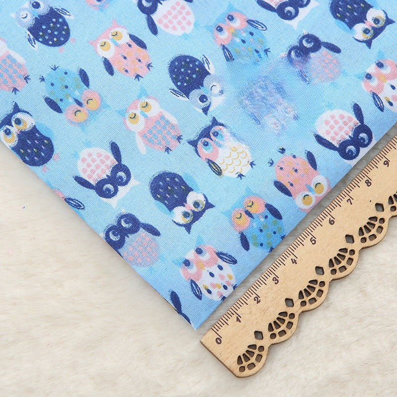 Polyester Owl Print Fabric, for Kids' Bags & Toys