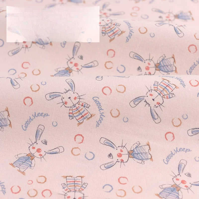 Brushed Cotton Flannel Fabric, Kids Prints, for Kids' Wear, Pajamas & DIY - Bright Yellow Dream Bunny