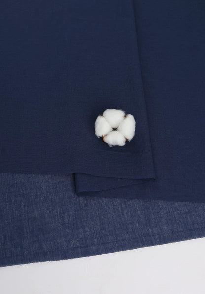 Cotton Lining Fabric, Anti-Static Solid, for Dress, Blouse & Skirt Linings - Navy Blue