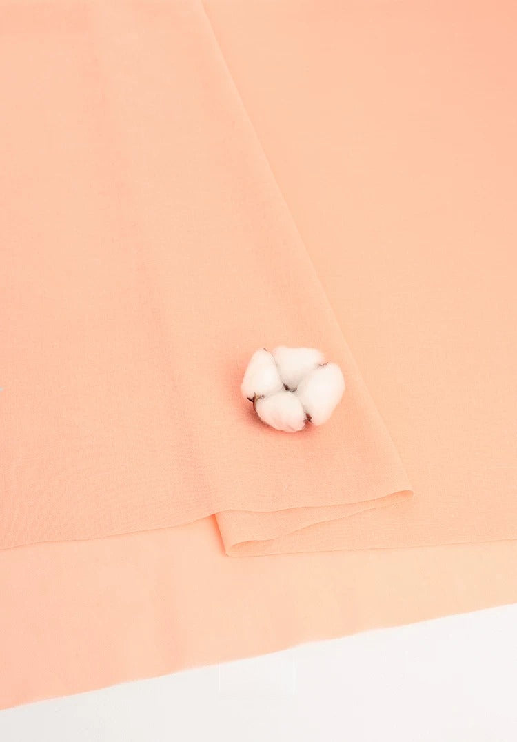 Cotton Lining Fabric, Anti-Static Solid, for Dress, Blouse & Skirt Linings - Pink Orange