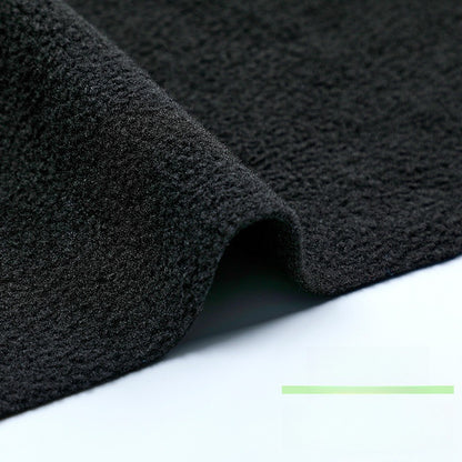 Fleece Fabric, Short Pile Solid, for Jackets, Linings & Plush Toys - Black