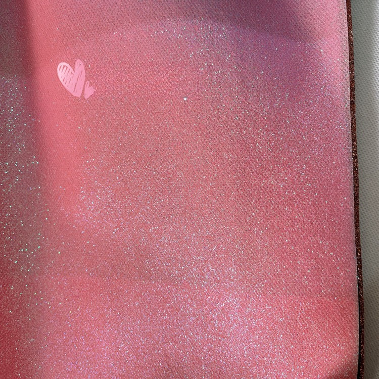 Chunky Glitter Fabric By The Yard | 25 Colors, 59" Wide for Wedding Decor & Hand Craft - Iridescent Pink