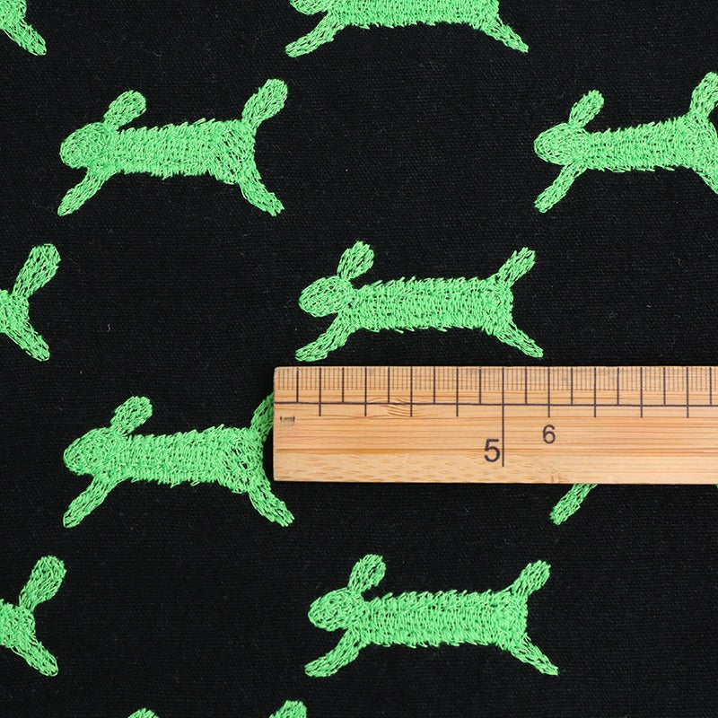 Makiko Rabbit Embroidery Fabric, 49 in Wide