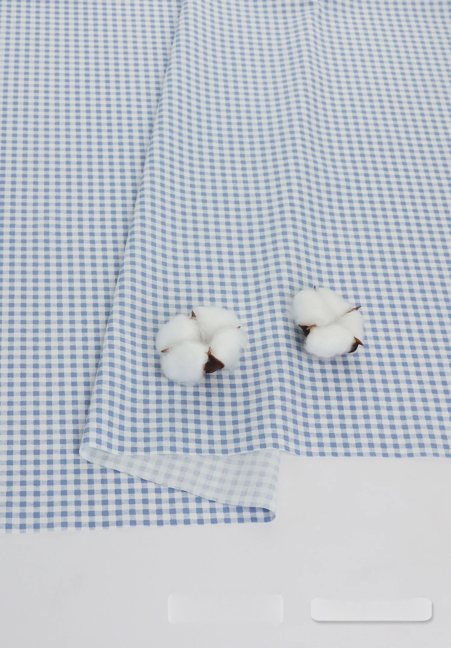 Cotton Fabric, Plaid Stripe & Polka Prints, for Bedding, Tablecloths & Garments - Sky Blue Plaid