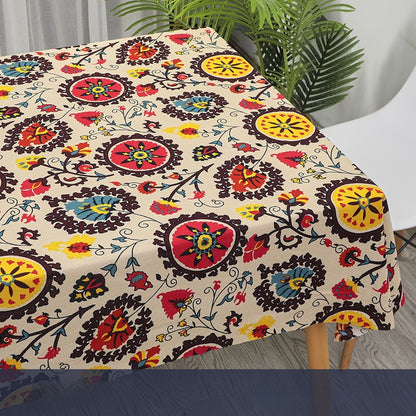 Cotton Linen Fabric, Ethnic Paisley Print, for Tablecloths, Curtains & Bags - Secret Garden