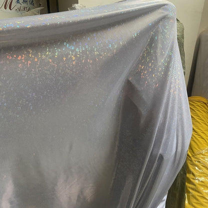 Silver Foil Stretch Stage Fabric, for Live Stream & Stage