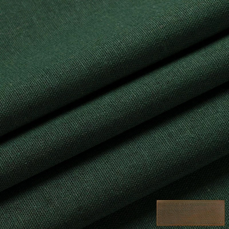 Linen Fabric, Thin Handmade Solid, for Hanfu, Embroidery & Summer DIY - Dark Green