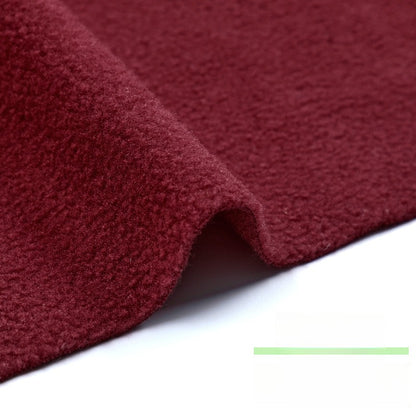Fleece Fabric, Short Pile Solid, for Jackets, Linings & Plush Toys - Wine Red