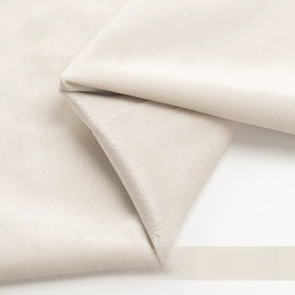 Velvet Fabric, Golden Velour Solid, for Cushions, Curtains & Costumes - Milky White