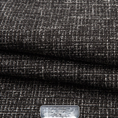 Linen-Look Fabric, Textured Solid, for Sofas, Curtains & Tablecloths - Black Gray