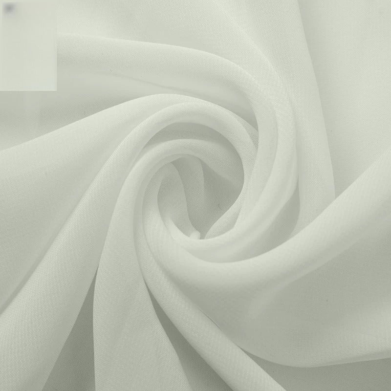 Chiffon Fabric, Semi-Sheer Solid, for Dresses, Blouses & Linings - Cream