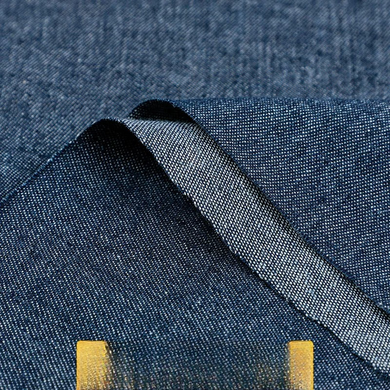 Washed Denim Fabric, Cotton Twill, for Jackets, Shirts, Skirts & DIY - Navy
