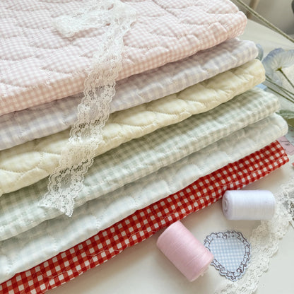 Cotton Quilted Puffer Fabric, Dopamine Colors, for Padded Wear, Bags & Pencil Cases