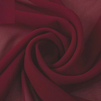 Chiffon Fabric, Semi-Sheer Solid, for Dresses, Blouses & Linings - Wine Red