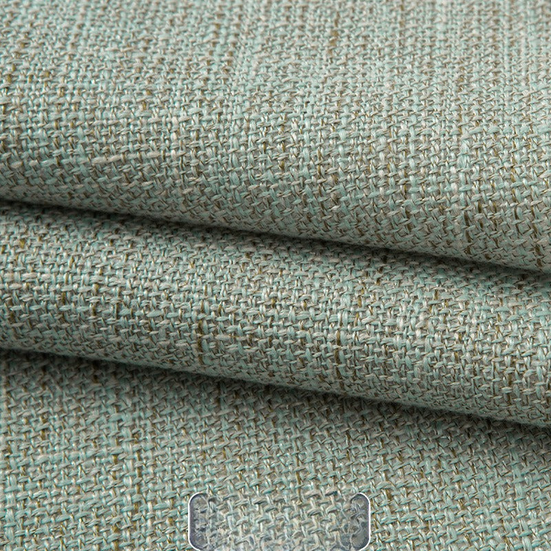 Linen-Look Fabric, Textured Solid, for Sofas, Curtains & Tablecloths - Light Teal