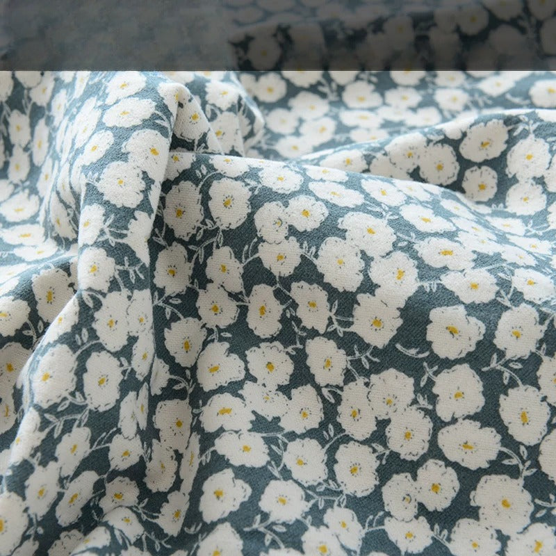 Brushed Cotton Flannel Fabric, Kids Prints, for Kids' Wear, Pajamas & DIY - Light Gray Yellow Heart