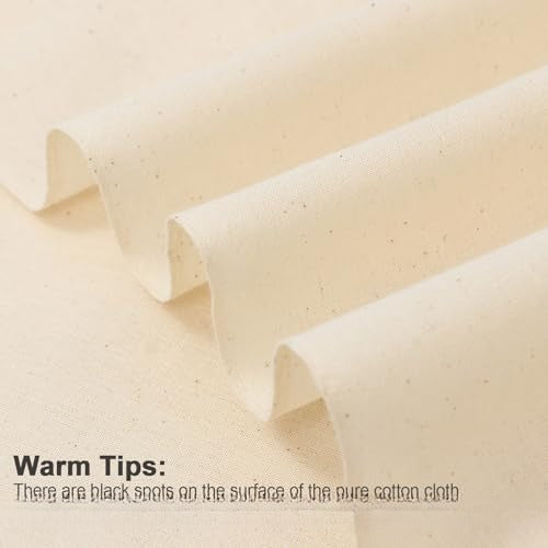 Cotton Muslin Fabric By The Yard | 1 Color, Medium Weight, 63" Wide for Quilting & Backdrops