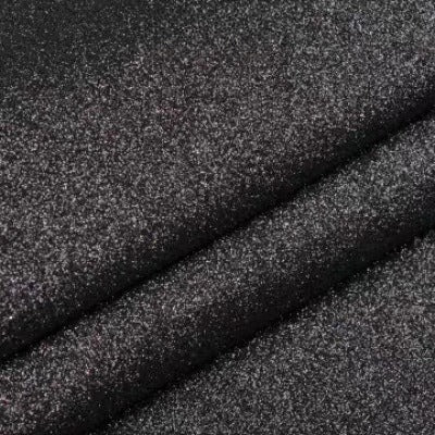 Chunky Glitter Fabric By The Yard | 25 Colors, 59" Wide for Wedding Decor & Hand Craft - Black