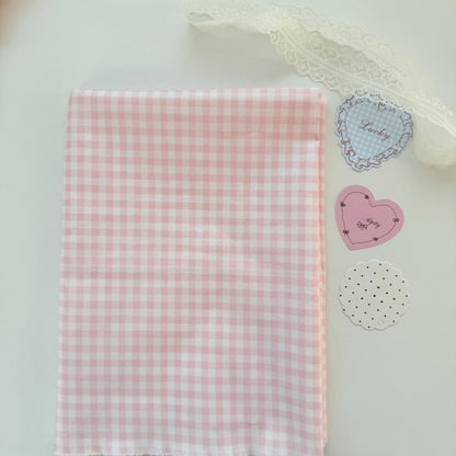 Cotton Gingham Fabric, Fine Mini Check, for Tablecloths, Dollwear & Scrunchies - Pink