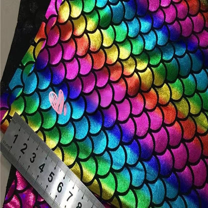 Holographic Fish Scale Stretch Fabric By The Yard | 10 Colors, 58" Wide, 2-Way Stretch for Dance Costumes & Stage Decor