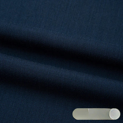 Cotton Linen Slub Fabric, Summer Solid, for Pants, Casual Wear & DIY - Navy