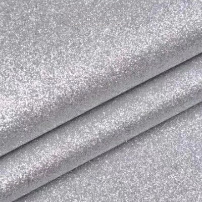Chunky Glitter Fabric By The Yard | 25 Colors, 59" Wide for Wedding Decor & Hand Craft - Silver
