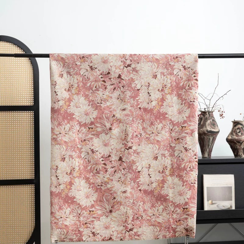 Monet Jacquard Sofa Fabric, for Sofa Covers & Cushions - Monet Pink