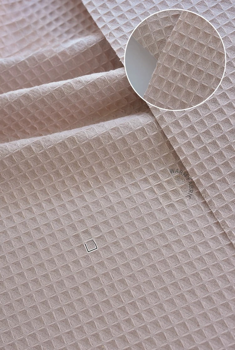 Cotton Waffle Fabric, Pure Solid, for Bathrobes, Pajamas & Home Textiles - Dusty Pink