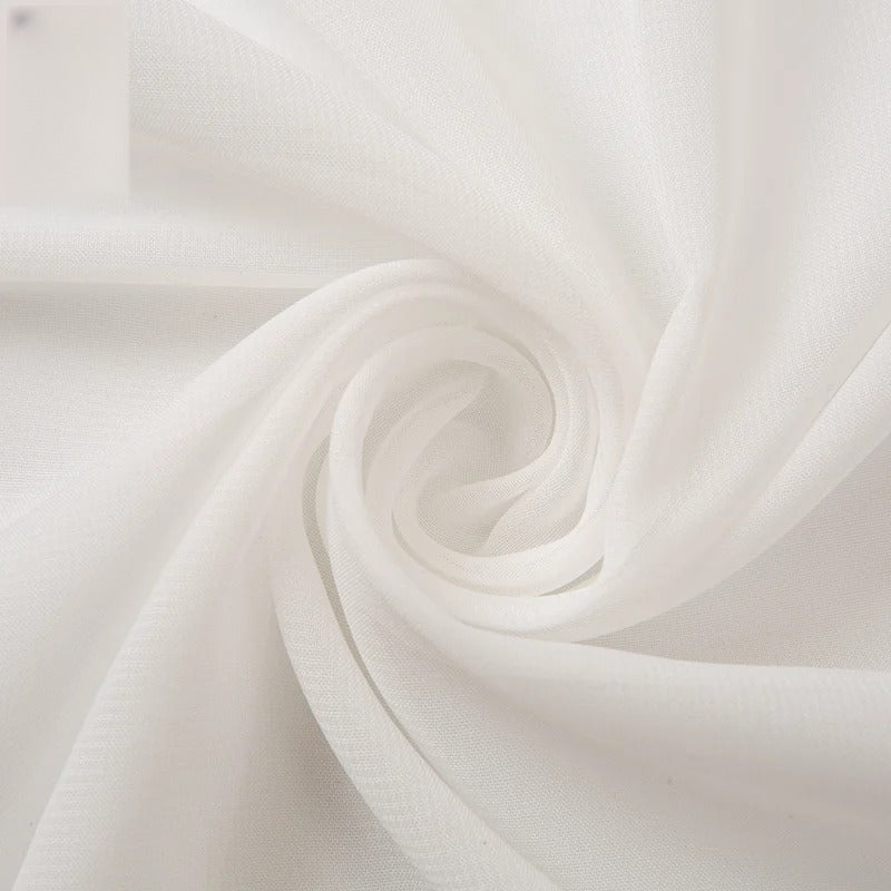 Chiffon Fabric, Semi-Sheer Solid, for Dresses, Blouses & Linings - Off-White