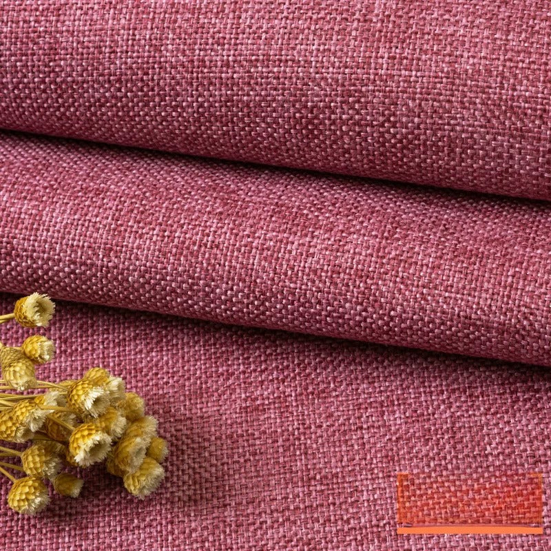 Cotton Linen Fabric, Heavy Plain Weave, for Sofa Covers, Tablecloths & Cushions - Pollen