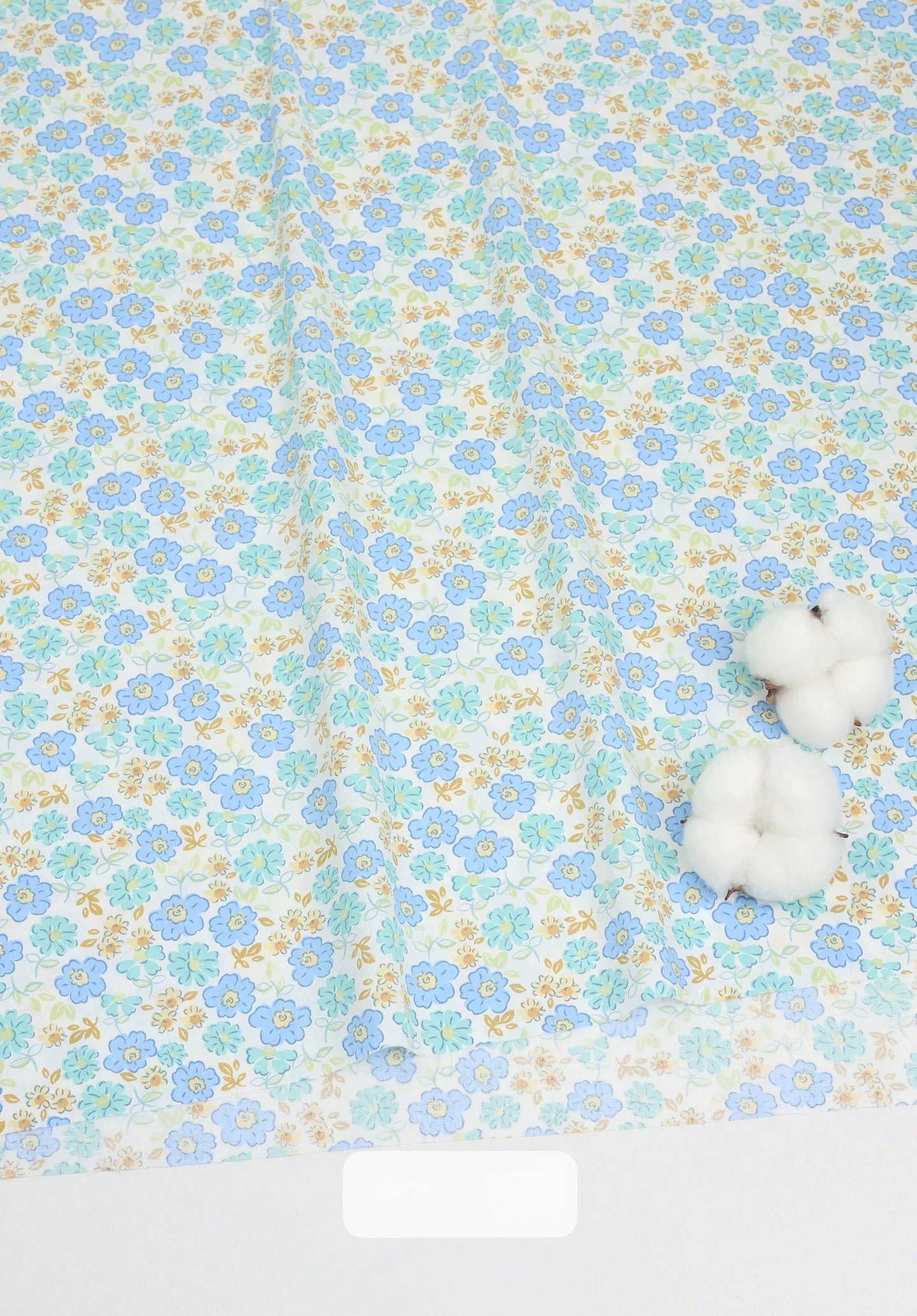 Cotton Fabric, Country Floral Prints, for Dresses, Skirts & Patchwork - Teal Floral Ballad
