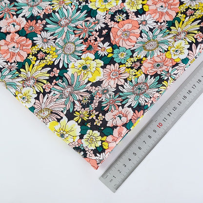 Poly Retro Floral Fabric, for Hair Accessories & Crafts - Antique Bouquet