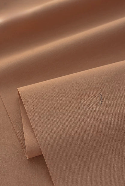 Washed Twill Poplin Fabric, Solid, for Shirts, Dresses & Blouses - Caramel