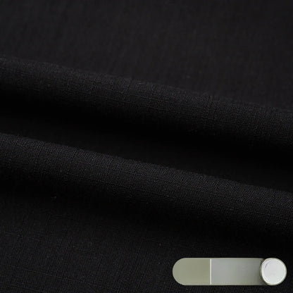 Cotton Linen Slub Fabric, Summer Solid, for Pants, Casual Wear & DIY - Black