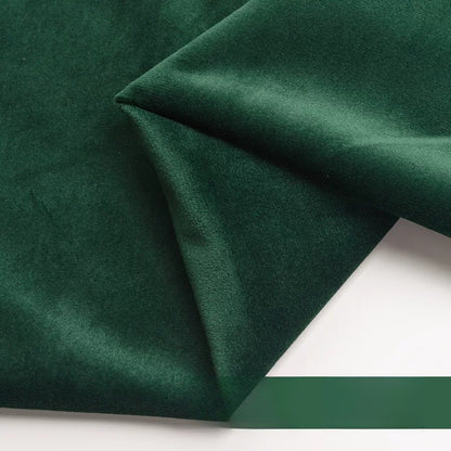 Velvet Fabric, Golden Velour Solid, for Cushions, Curtains & Costumes - Dark Green