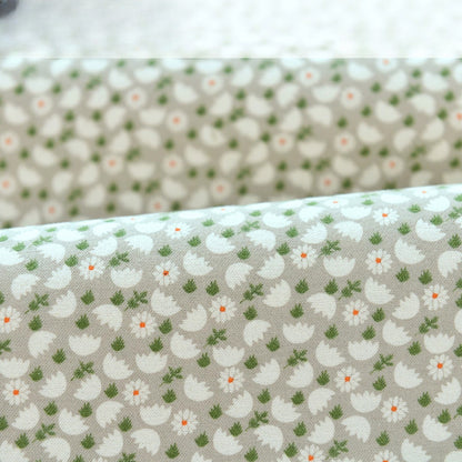 Brushed Cotton Flannel Fabric, Kids Prints, for Kids' Wear, Pajamas & DIY - Silver Daisy
